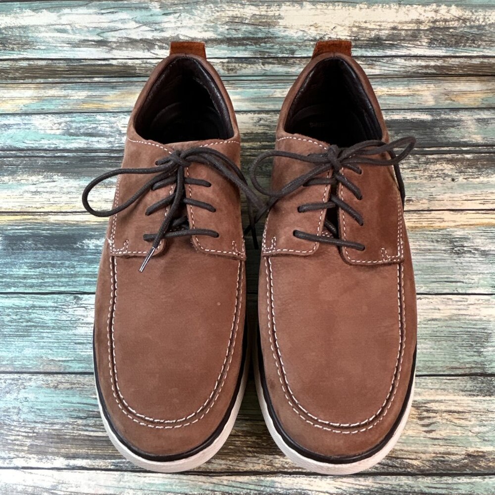 Johnston & Murphy Oxfords Mens Size 9.5M Brown Nubuck Leather Dress Comfort Work
